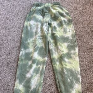 Top shop tie dye green sweatpants size xs